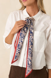 Country Club Blue Multi Paisley & Houndstooth Scarf Tie