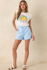 Already on Vacation White Cotton Vacation Club Sleeveless Tee