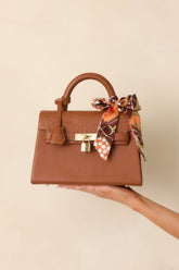 Same Time Tomorrow Brown Faux Leather Structured Handbag