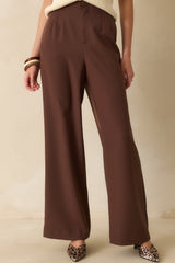 Making A Change Chocolate Brown High Waisted Wide Leg Pants