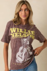 Willie Nelson Red Headed Stranger Brown Cotton Vintage Tee