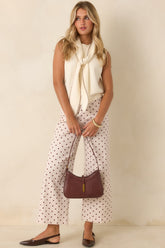 Perfectly Proper Ivory Knit Collar Scarf Sweater Top