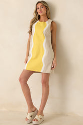 Another Beautiful Day Yellow Color Block Cotton Shift Dress