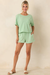 Z Supply Light Green Cotton Everyday Pocket Tee