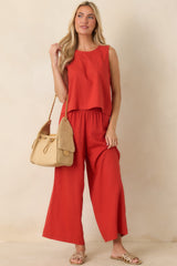 Z Supply Scout Chili Pepper Red Linen Pants