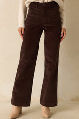 Thread & Supply Gladys Chocolate Brown Cotton Corduroy Pants