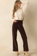 Thread & Supply Gladys Chocolate Brown Cotton Corduroy Pants