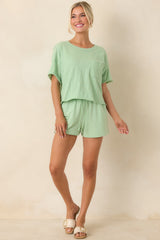 Z Supply Light Green Cotton Everyday Pocket Tee