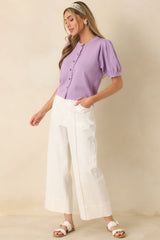 Bright Forecast White Cotton Wide Leg Pants