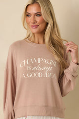 Z Supply Taupe Champagne Long Sleeve Top