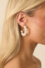 Bound to Shine Gold & Strung Pearl Hoops