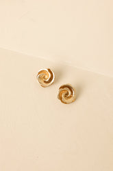 Fleur Allure Gold Floral Stud Earrings