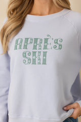 Après Ski Light Blue Crewneck Raglan Sweatshirt