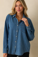 Z Supply Medium Wash Atwood Lightweight Denim Button Up