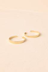 Taking Measurements Gold Textured Ruler Hoop Earrings