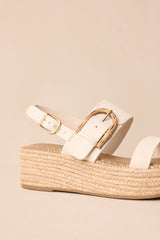 Warm Breeze Ivory Espadrille Platform Sandals