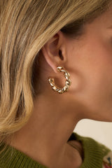 Life's Twists Gold Hoop Earrings