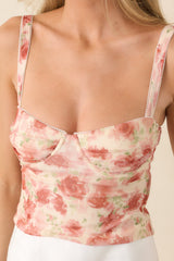 MINKPINK Camille Pink Floral Mesh Bustier