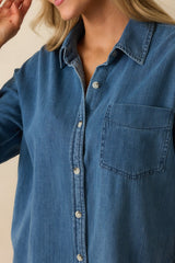 Z Supply Medium Wash Atwood Lightweight Denim Button Up