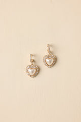 Show Me Love Gold & Pearl Rhinestone Drop Earrings