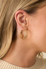 Feels Like The Right Time Gold Criss Cross Double Hoop Earrings