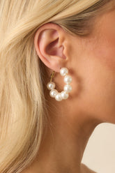 Bound to Shine Gold & Strung Pearl Hoops