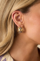 Might As Well Be Gold Hammered Texture Enamel Hoops