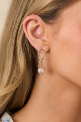 The Harbor Calls Gold and Ivory Pearl Earrings