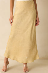 Don't Overthink It Yellow Gold Floral Jacquard Maxi Skirt