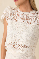 Forever Begins Ivory Floral Lace Top