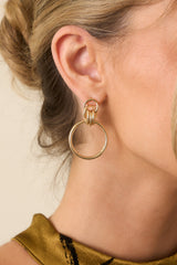 More Than A Moment Gold Link Cluster Drop Earrings