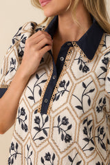 Everything Aligned Ivory Floral Embroidered Mini Shirt Dress