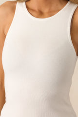 Jet Setter Ivory Rib Knit Tank Top