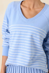 Z Supply Barcelona Blue Weekender Stripe V-Neck