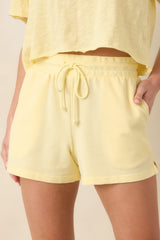 Z Supply Sunnyside Yellow Cotton Blend Birdie Shorts