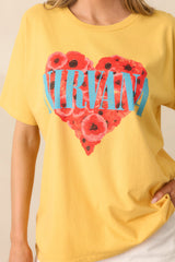 Nirvana Heart-Shaped Box Golden Yellow Merch Tee