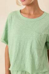 Z Supply Light Green Cotton Everyday Pocket Tee