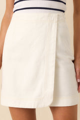 Staple The Label White Cotton Amari Denim Wrap Skirt