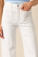 Meant For More White Straight Leg High Waisted Jeans