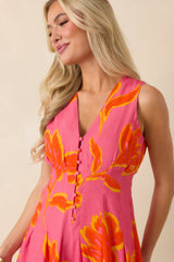 MINKPINK Elodie Pink Multi Floral Sleeveless Playsuit