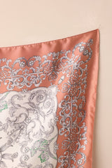 Where The Wind Blows Rose Pink Multi Print Satin Scarf