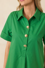 Read the Signs Green Short Sleeve Maxi Dress