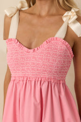 The Felicity Pink Coral Cotton Midi Dress