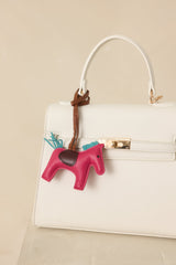 Reign It In White Faux Leather Twist Lock Handbag