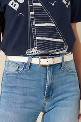 Thought You'd Notice White Faux Leather Belt