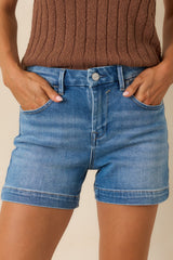 Road Trip Ready Medium Wash Denim Shorts