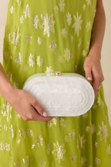 Save the Last Dance White Pearlescent Clutch