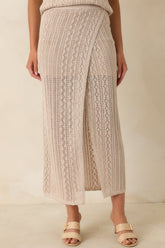 Z Supply Glimmer Gold Metallic Pointelle Knit Midi Skirt