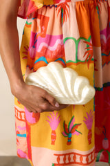 Pearl Tide Ivory Pearlescent Seashell Clutch