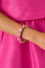 Rosy Reflections Pink & Gold Stretch Bracelet